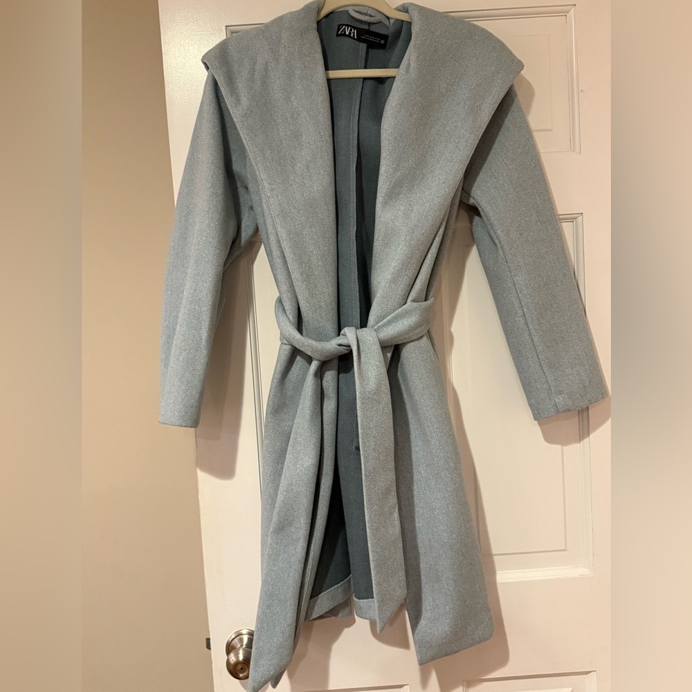 Zara Light Blue Hooded Jacket